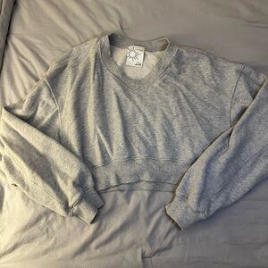 Sunshine Gray Cropped Sweatshirt